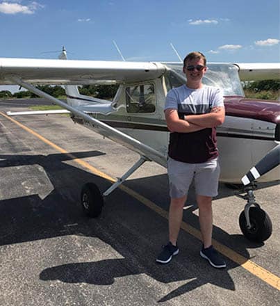 Ben In Front of Little Bird N447DK Cessna 150